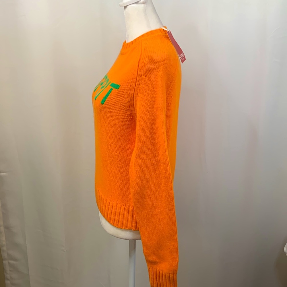 Esprit Orange Crew Neck Pullover Sweater- NWT - Picture 6 of 14